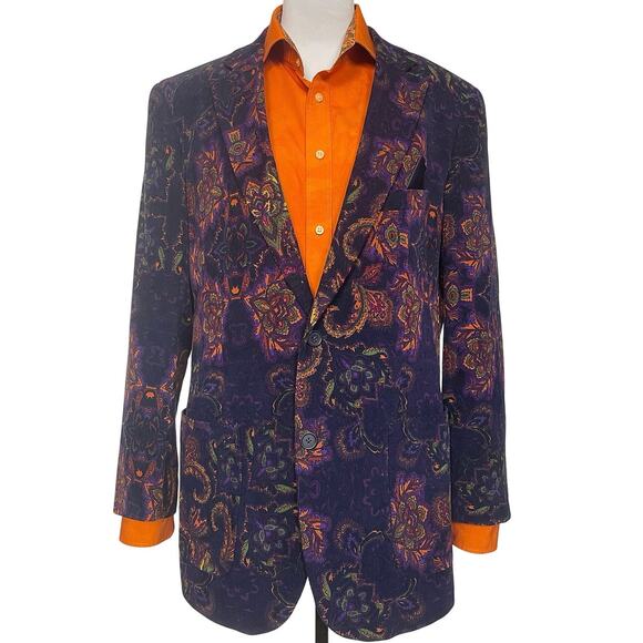 EUC - Alan Flusser Abstract Floral Corduroy Blazer - Picture 1 of 5